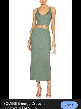 REVOLVE Ribbed Tank Midi Dress in Eucalyptus Green